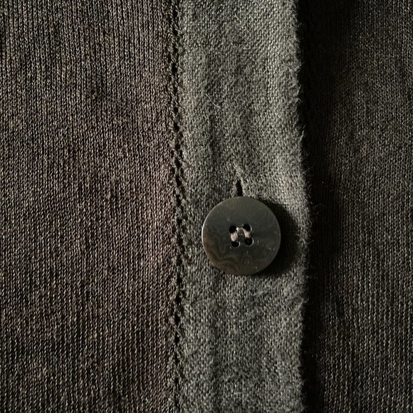 Vintage LAFAYETTE 148 Brown Lightweight Button down Sweater M - Picture 10 of 12